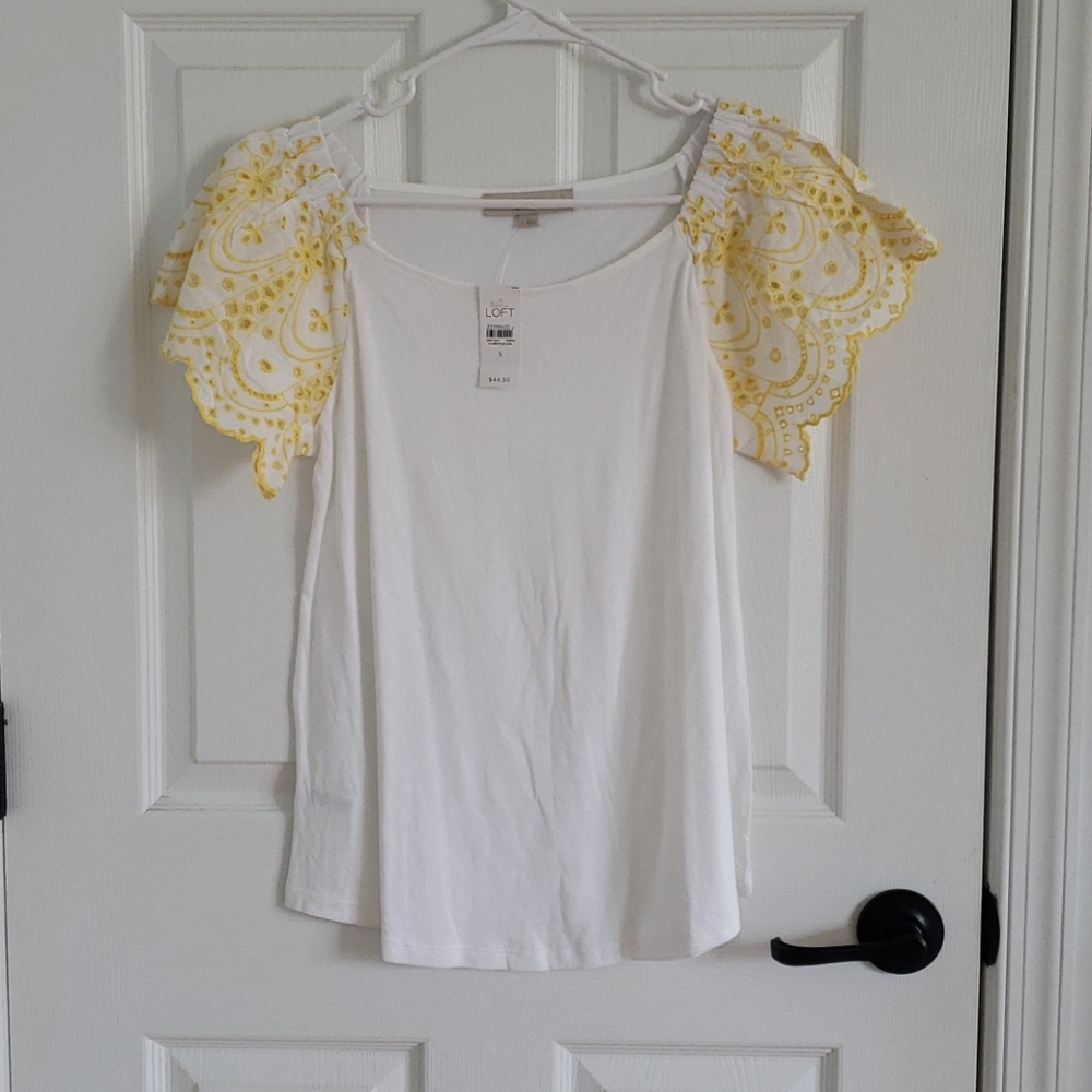 NWT LOFT Eyelet Top